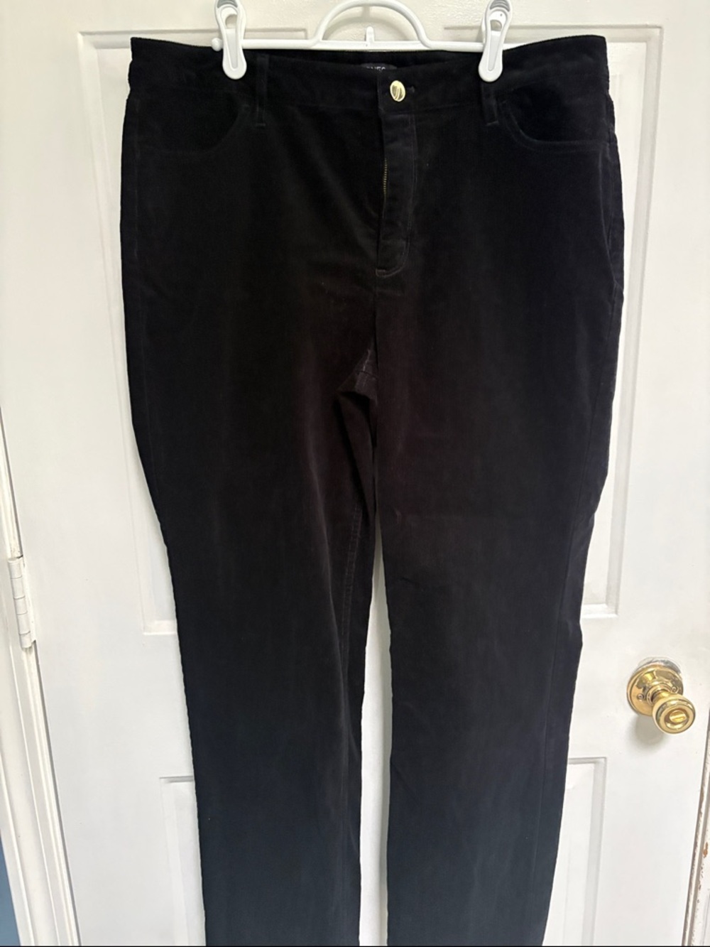 Jones New York Black Corduroy Pants with Gold Button size 14 excellent